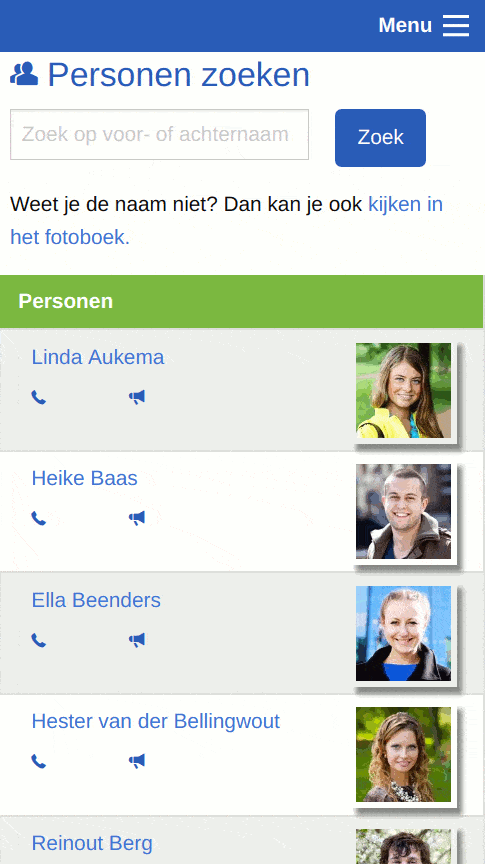 Screenshot - Personen zoeken